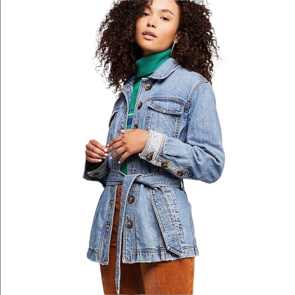 Free People Jackets & Blazers - Free People Heritage Belted Denim Blue Jean Jacket